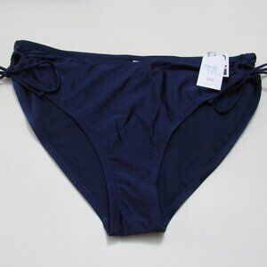 TIME AND TRU Bathing Suit Bikini Bottom Navy Blue Size XL (16-18) Side Ties